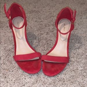 red aldo heels